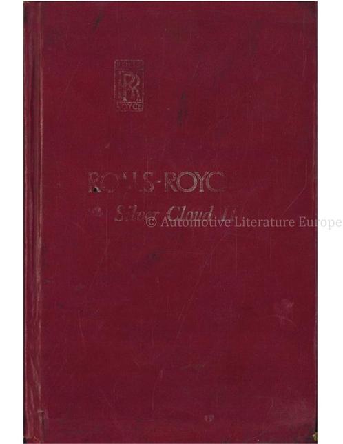 1960 ROLLS ROYCE SILVER CLOUD II INSTRUCTIEBOEKJE ENGELS, Autos : Divers, Modes d'emploi & Notices d'utilisation