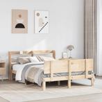 vidaXL Bedframe met hoofdbord massief grenenhout 120x190 cm, Verzenden, Nieuw