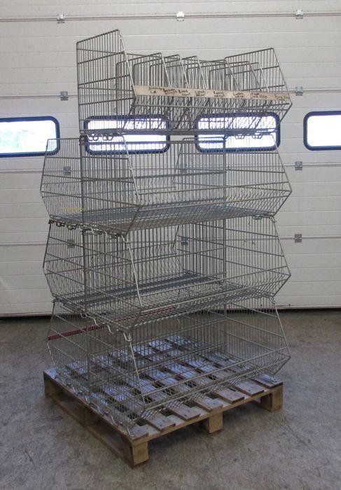 Stapelmand, Draadmanden, Rek, Display, Stelling 94cm, chroom, Zakelijke goederen, Kantoor en Winkelinrichting | Magazijn, Stelling en Opslag