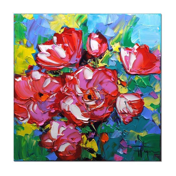 Olivier Pfleger - Mandrafina  Les pivoines, Antiek en Kunst, Kunst | Schilderijen | Modern