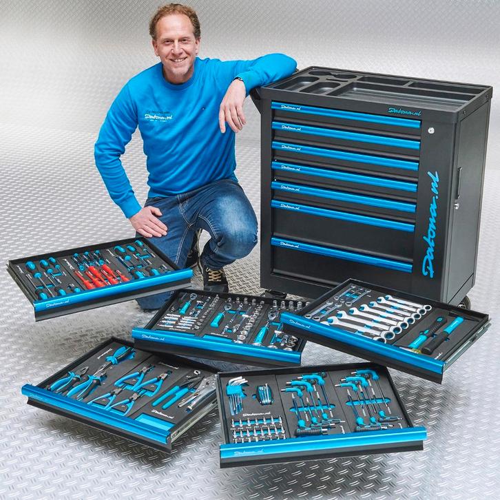 Datona Gereedschapswagen “Black-Line” met 7 laden +, Doe-het-zelf en Bouw, Gereedschapskisten, Ophalen of Verzenden