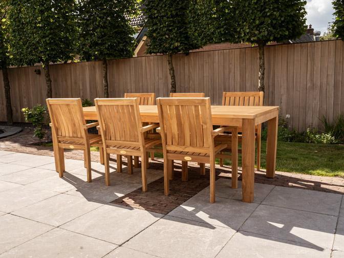 Compleet 6 persoons teak tuinset | Direct leverbaar!, Tuin en Terras, Tuinsets en Loungesets, Eettafel, Stoel, Nieuw, Teakhout