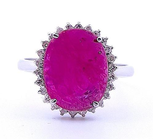 Sans Prix de Réserve - Bague - 18 carats Or blanc Rubis -, Handtassen en Accessoires, Antieke sieraden