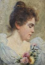 Mariska Klammer (1877 - ?) - Dama con fiori