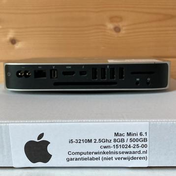 Apple Mac Mini 6,1 i5-3210M 8GB 500GB hdd wifi + garantie, Ophalen of Verzenden