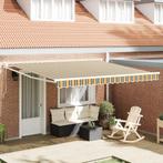 vidaXL Handmatige Uittrekbare Markies Groen en Geel 400x300, Verzenden, Nieuw
