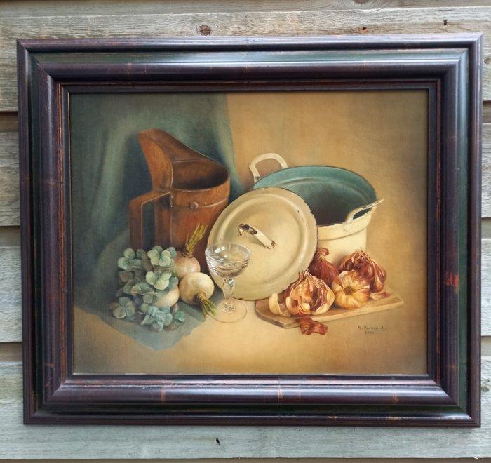 Nadine Varewyck (1956) - Stilleven met witte pan, Antiek en Kunst, Kunst | Schilderijen | Klassiek