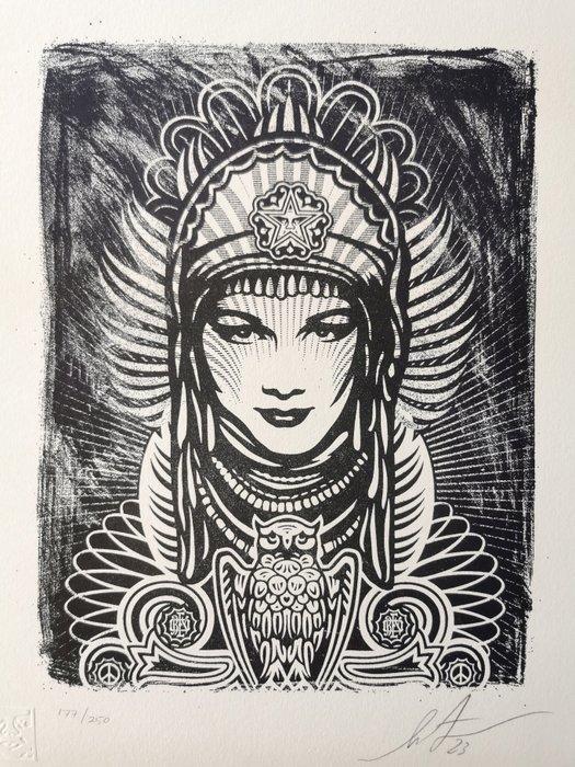 Shepard Fairey (OBEY) (1970) - Peace Goddess Letterpress, Antiek en Kunst, Kunst | Designobjecten