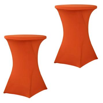 Set Van 2 Stuks! Statafelrok Oranje 80 CM Alora Tafelrok