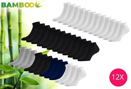 Tweedekans | Bamboo Sokken - 12 Paar- Wit/Zwart - maat 43-46, Kleding | Dames, Schoenen, Ophalen of Verzenden