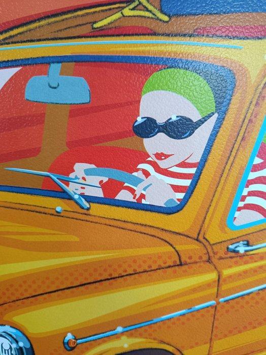 Arly Jones - Vacaciones en Fiat/Seat 600 - Pop Art Latino, Antiquités & Art, Art | Dessins & Photographie