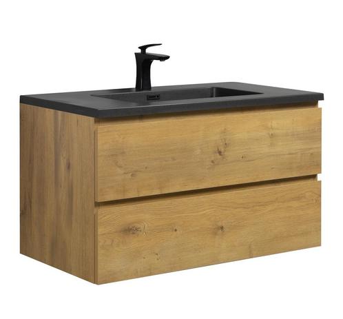 Badkamermeubel Set Angela 90cm Eiken Badmeubel, Huis en Inrichting, Badkamer | Badkamermeubels, Nieuw, Verzenden