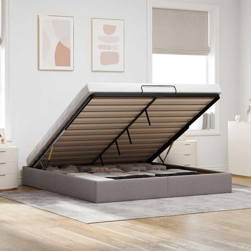 vidaXL Bedframe zonder matras 160x200 cm stof taupe, Huis en Inrichting, Slaapkamer | Bedden, Nieuw, Verzenden