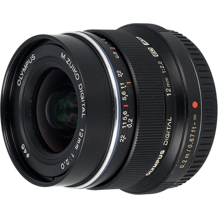 Olympus MFT 12mm F/2.0 zwart ED M.Zuiko Digital | Occasion, Audio, Tv en Foto, Foto | Lenzen en Objectieven, Ophalen of Verzenden