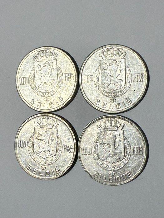 Belgique. 100 Francs 1948/1951, Lot de 4 pièces Les 4 Rois, Postzegels en Munten, Munten | Nederland