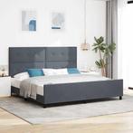 vidaXL Bed Frame Donkergrijs 200x200 cm Velvet, Verzenden, Nieuw