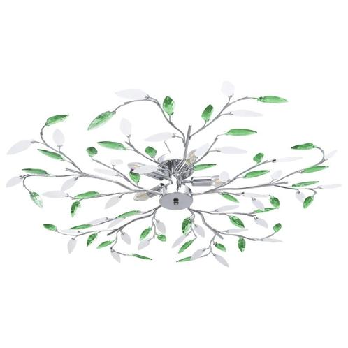 vidaXL Plafondlamp met acryl kristallen bladarmen voor 5xE14, Huis en Inrichting, Lampen | Plafondlampen, Nieuw, Verzenden