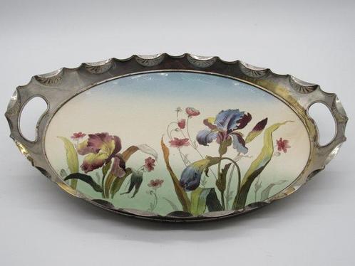 Plateau - Laiton, Porcelaine, Antiek en Kunst, Antiek | Overige Antiek