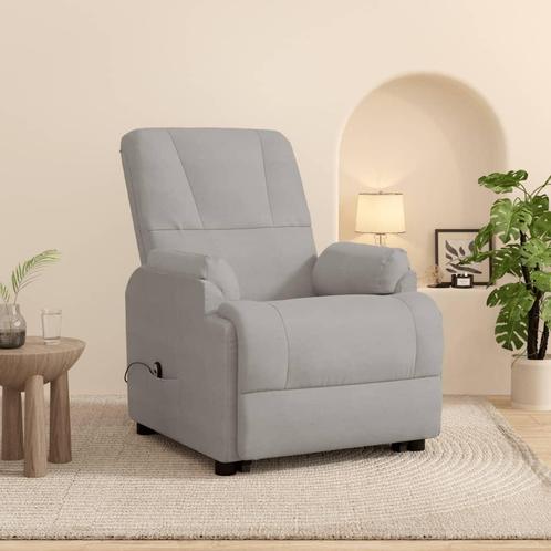 vidaXL Sta-op-stoel verstelbaar kunstsuèdeleer lichtgrijs, Huis en Inrichting, Fauteuils, Nieuw, Verzenden