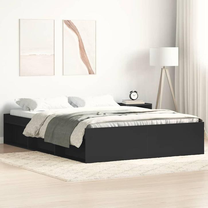 vidaXL Bedframe zwart 160x200 cm, Huis en Inrichting, Slaapkamer | Bedden, Nieuw, Verzenden