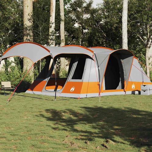 vidaXL Tunneltent 5-persoons waterdicht grijs en oranje, Caravans en Kamperen, Tenten, Nieuw, Verzenden