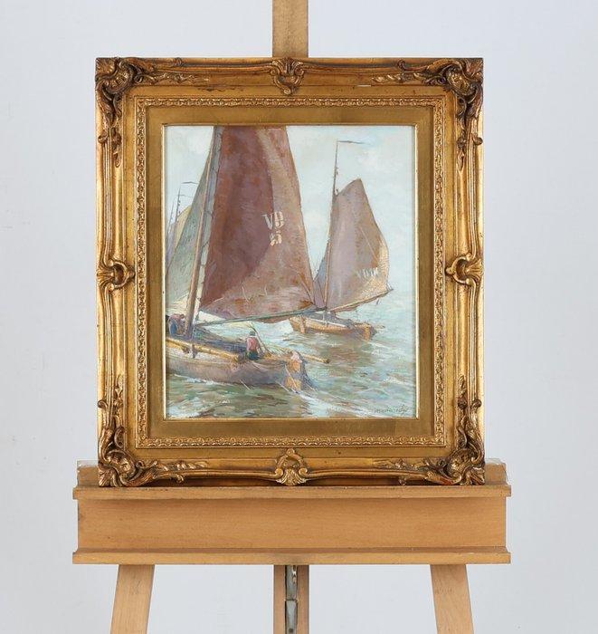 Maurice Sijs (1880-1972) - Zeilboten op het water, Volendam, Antiek en Kunst, Kunst | Schilderijen | Klassiek