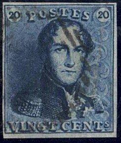 België 1849 - Zegel 197 van de plaat ( lijn op de, Postzegels en Munten, Postzegels | Europa | België