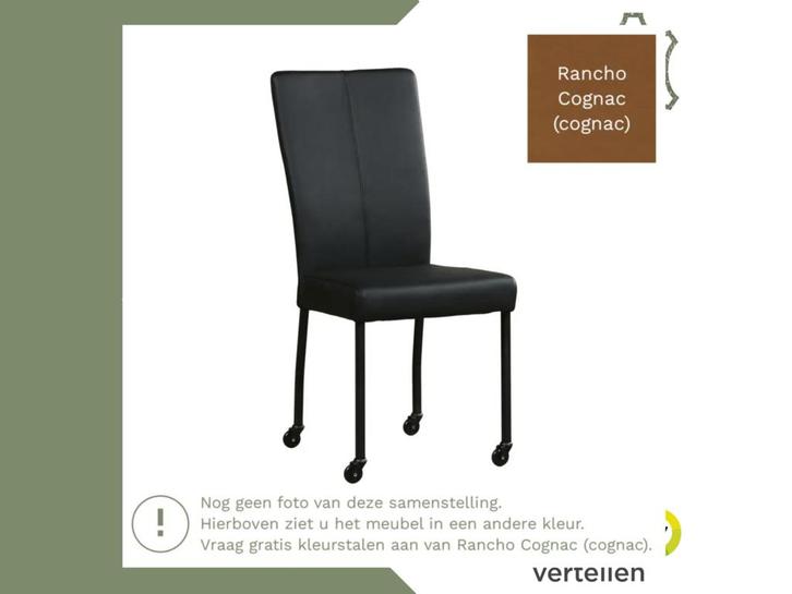 Leren eetkamerstoel Deal - Rancho Cognac (cognac) - Poten, Huis en Inrichting, Stoelen, Bruin, Eén, Nieuw, Leer, Ophalen of Verzenden