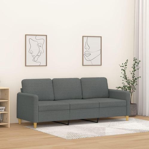 vidaXL Driezitsbank 180 cm stof donkergrijs, Huis en Inrichting, Zetels | Zetels, Nieuw, Verzenden