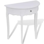 vidaXL Table console avec tiroir Demi-ronde Blanc, Maison & Meubles, Tables | Tables de salon, Neuf, Verzenden