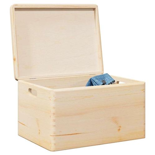 vidaXL Houten kist met deksel&handvatten 40x30x23cm massief, Doe-het-zelf en Bouw, Kratten en Dozen, Nieuw, Verzenden