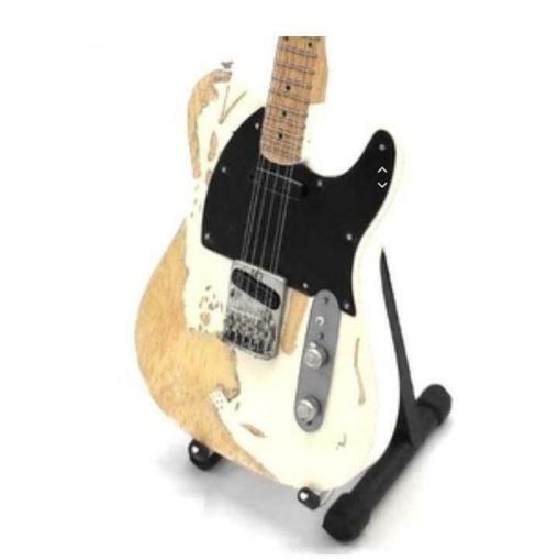 Miniatuur Fender Telecaster gitaar met gratis standaard, Verzamelen, Muziek, Artiesten en Beroemdheden, Pop, Beeldje of Miniatuur