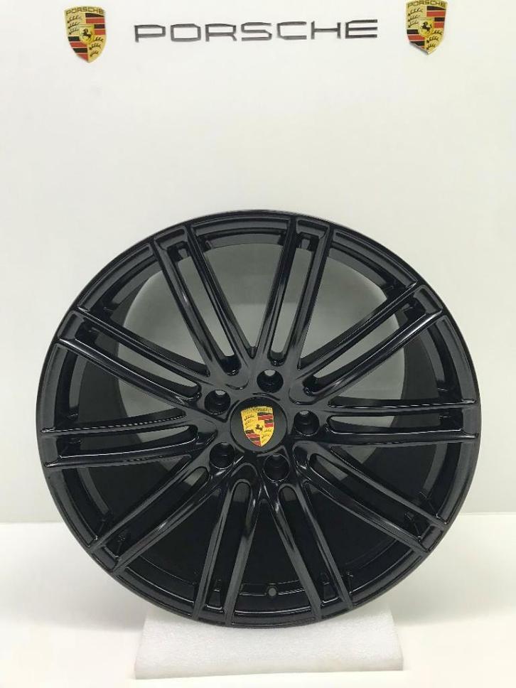 Porsche 991/Cayman/Boxster 20 inch Turbo IV zwart met banden, Auto-onderdelen, Banden en Velgen, 20 inch, Zomerbanden, Personenwagen