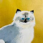 Zilver Tabby - houtsnede -  Okumura Togyu (1889–1990)
