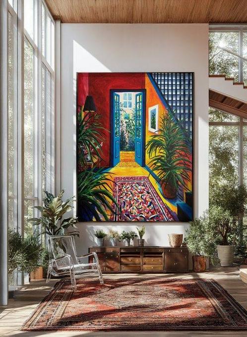E. García - JARDÍN SECRETO - XXXL (NO RESERVE), Antiek en Kunst, Kunst | Schilderijen | Modern