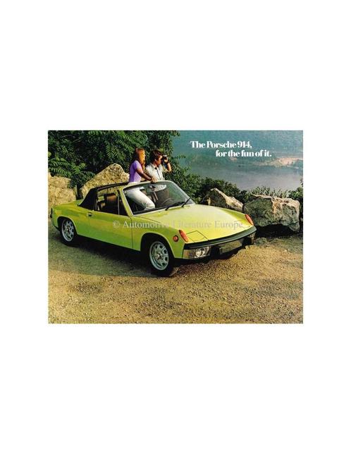 1973 PORSCHE 914 BROCHURE ENGELS, Boeken, Auto's | Folders en Tijdschriften, Ophalen of Verzenden