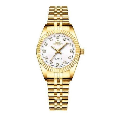 Gouden Luxe Horloge voor Dames - Waterdicht Stras Horloge, Handtassen en Accessoires, Smartwatches, Nieuw, Verzenden