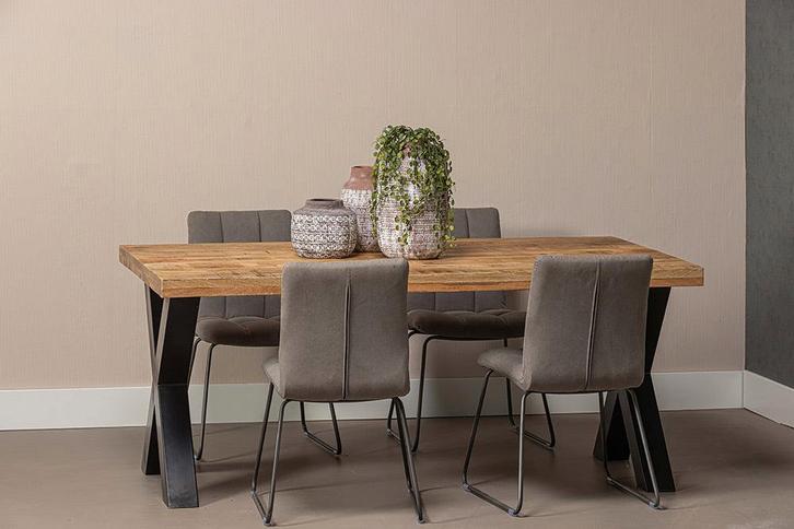 Mangohouten Eettafel Rechthoek Cedric 280x120 cm (6cm), Huis en Inrichting, Tafels | Eettafels, Nieuw, Verzenden