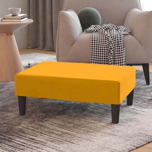 vidaXL Voetenbank 78x56x32 cm fluweel geel, Huis en Inrichting, Zetels | Voetbanken en poefs, Nieuw, Verzenden
