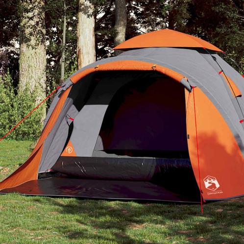 vidaXL Koepeltent 3-persoons snelontgrendeling grijs en, Caravans en Kamperen, Tenten, Nieuw, Verzenden