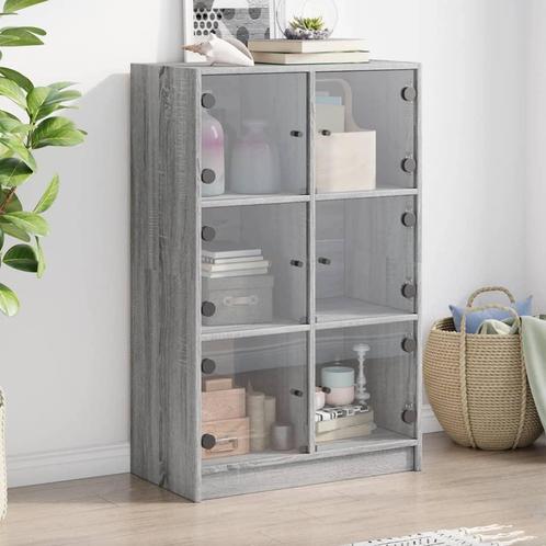 vidaXL Buffet haut avec portes gris sonoma 68x37x109cm, Maison & Meubles, Armoires | Dressoirs, Neuf, Envoi