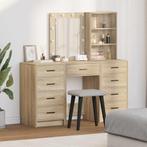 vidaXL Kaptafel met lade 3 pcs Bruin 40 x 41 x 135 cm, Huis en Inrichting, Tafels | Kaptafels, Verzenden, Nieuw