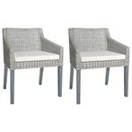 vidaXL Chaises à manger avec coussins lot de 2 gris, Verzenden, Neuf