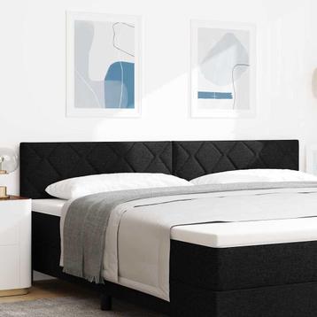 vidaXL Stoffen Hoofdbord Geometric met hoofdeinde Zwart 200, Verzenden