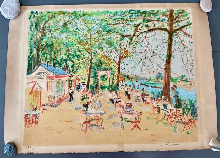 Serge Belloni (1925-2005) - Guinguette Canet des bords de, Antiek en Kunst, Antiek | Overige Antiek