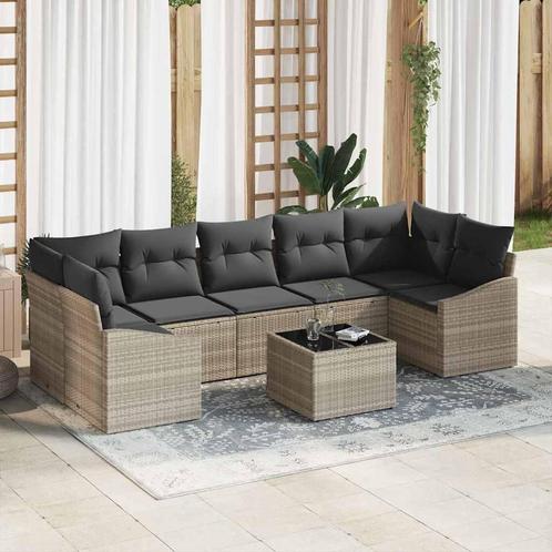 vidaXL Tuinbank Set 8 pcs Lichtgrijs Donkergrijs 55 x 55 x, Tuin en Terras, Tuinsets en Loungesets, Nieuw, Verzenden