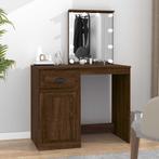 vidaXL Kaptafel met LED 90x50x132,5 cm bewerkt hout bruin, Huis en Inrichting, Verzenden, Nieuw