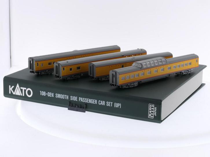 Schaal N Kato #106-024 set van 4 gladde personenwagens va..., Hobby en Vrije tijd, Modeltreinen | N-Spoor, Gelijkstroom, Overige typen