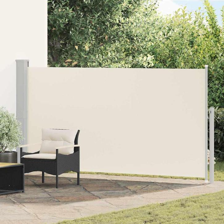vidaXL Wind-/zonnescherm uittrekbaar 160x300 cm crèmekleurig, Tuin en Terras, Parasols, Nieuw, Verzenden