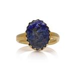 Ring Antieke lapis lazuli intaglio uit de 19e eeuw met, Handtassen en Accessoires